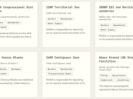 screenshot of the HIFLD Next database