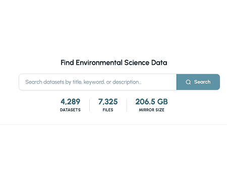 screenshot of a database of environmental science data