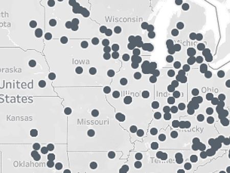 screenshot of a local investments map